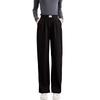 Running Sheep Wide Leg Long Loose Straight Easy Women's Pants, Trousers, Slacks, Fit, Casual, Leg, Fit, rsM118blk-L