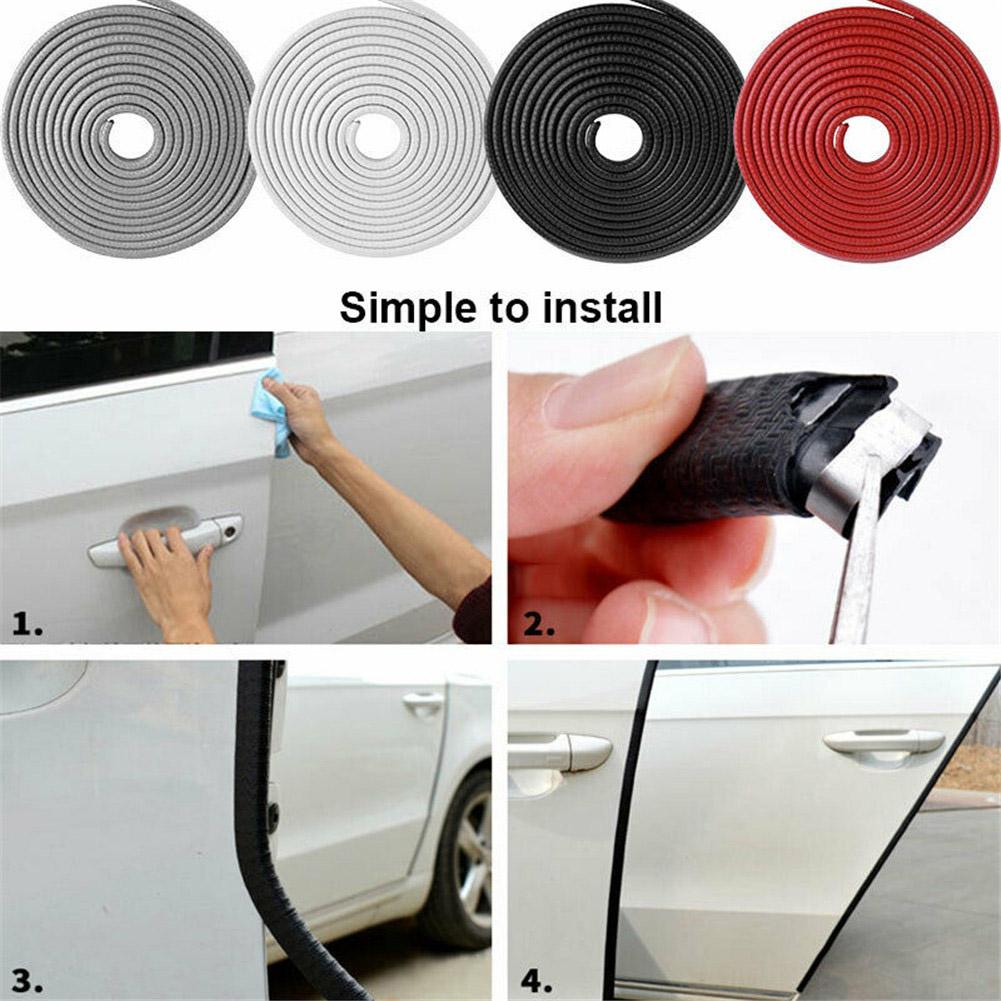 5M/10M Car Door Anti Collision Strip With Steel Disc Bumper Trim Edge Scratch Protector Strip Sealing Guard Styling Car
