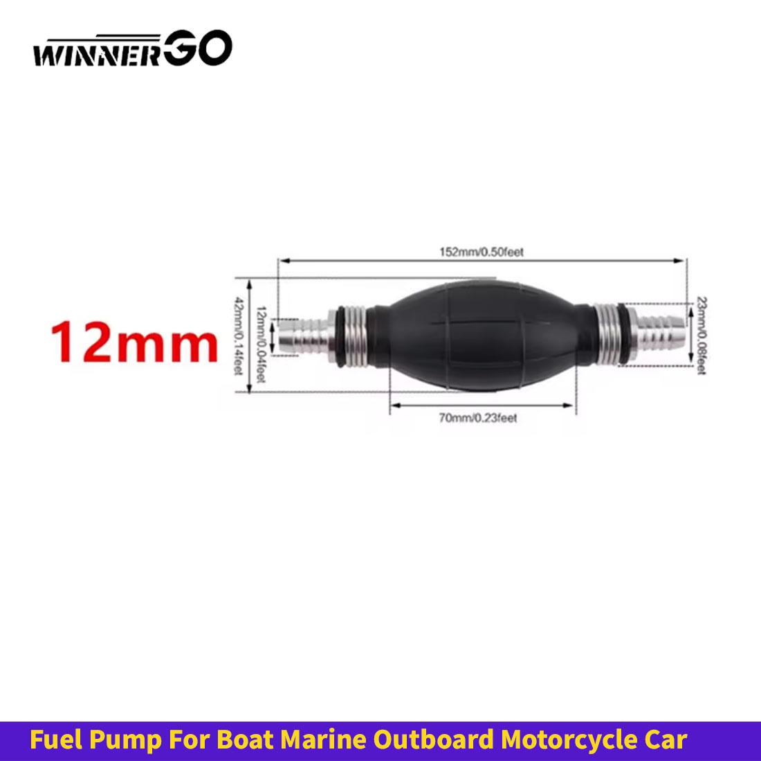 Boat Primer Bulb Marine for Outboard Motor Universal Fuel Line Hand Primer Bulb Manual Black Rubber Fuel Transfer Vacuum Pump