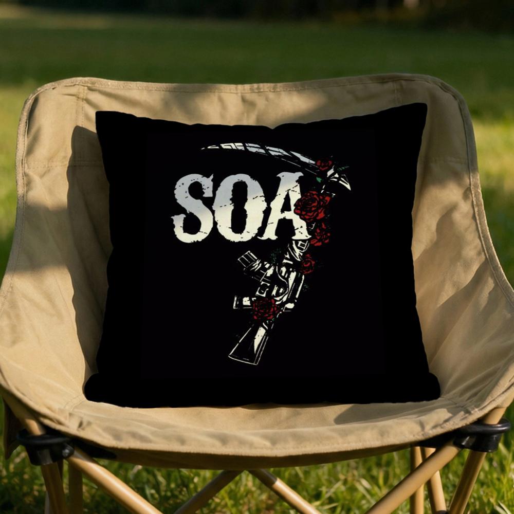 SSons of AAnarchy Cushion Cover Soft Reversible Durable Pillow Cover MultiScene Use for Home Car Daily Comfort