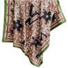 Women' Scarf 90X90 Brown and Green - Geometric Print with Urban Character