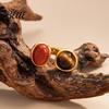 Resin Smudged Texture Ring Retro Style Finger Ring Adjustable Open