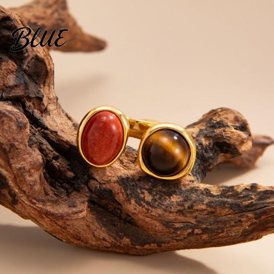 Resin Smudged Texture Ring Retro Style Finger Ring Adjustable Open