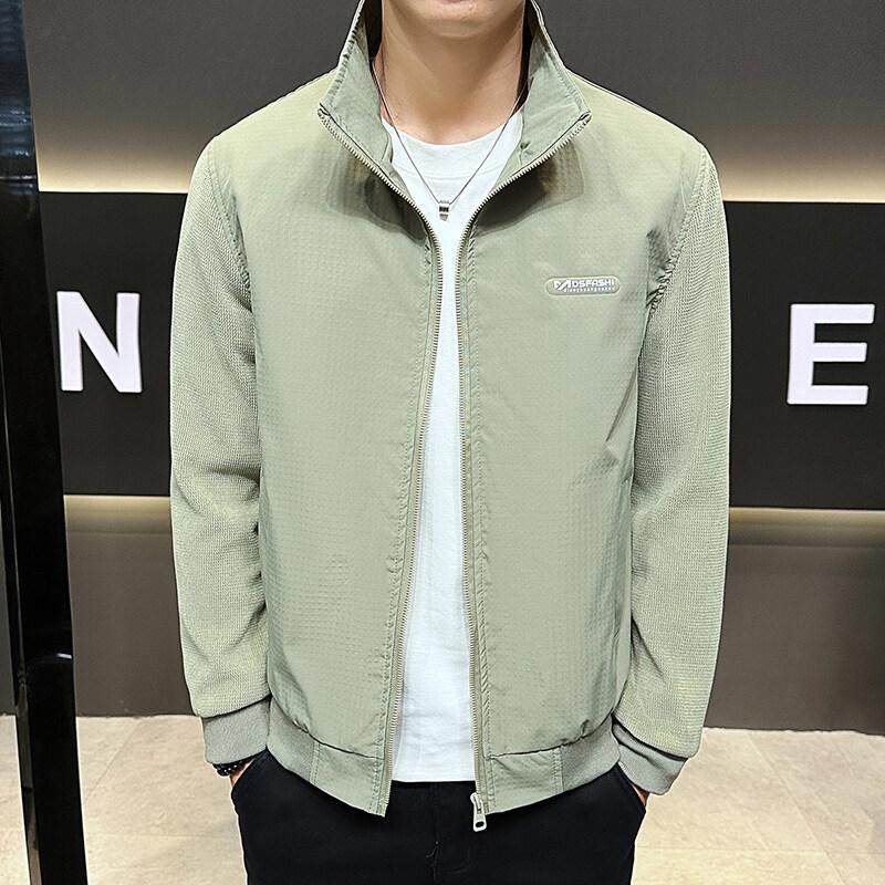 

Весенне-осенняя мужская куртка Новая повседневная модная куртка со стойкой воротником Короткая свободная куртка 4XL