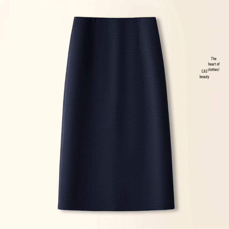 Women's Woolen A-Line Mid-Length Slit Skirt - Autumn/Winter 2025 Collection