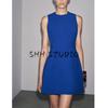 Summer New Product Women's Clothes French Pleated Design Round Neck Sleeveless Fluffy Hem Short Dress 3123281