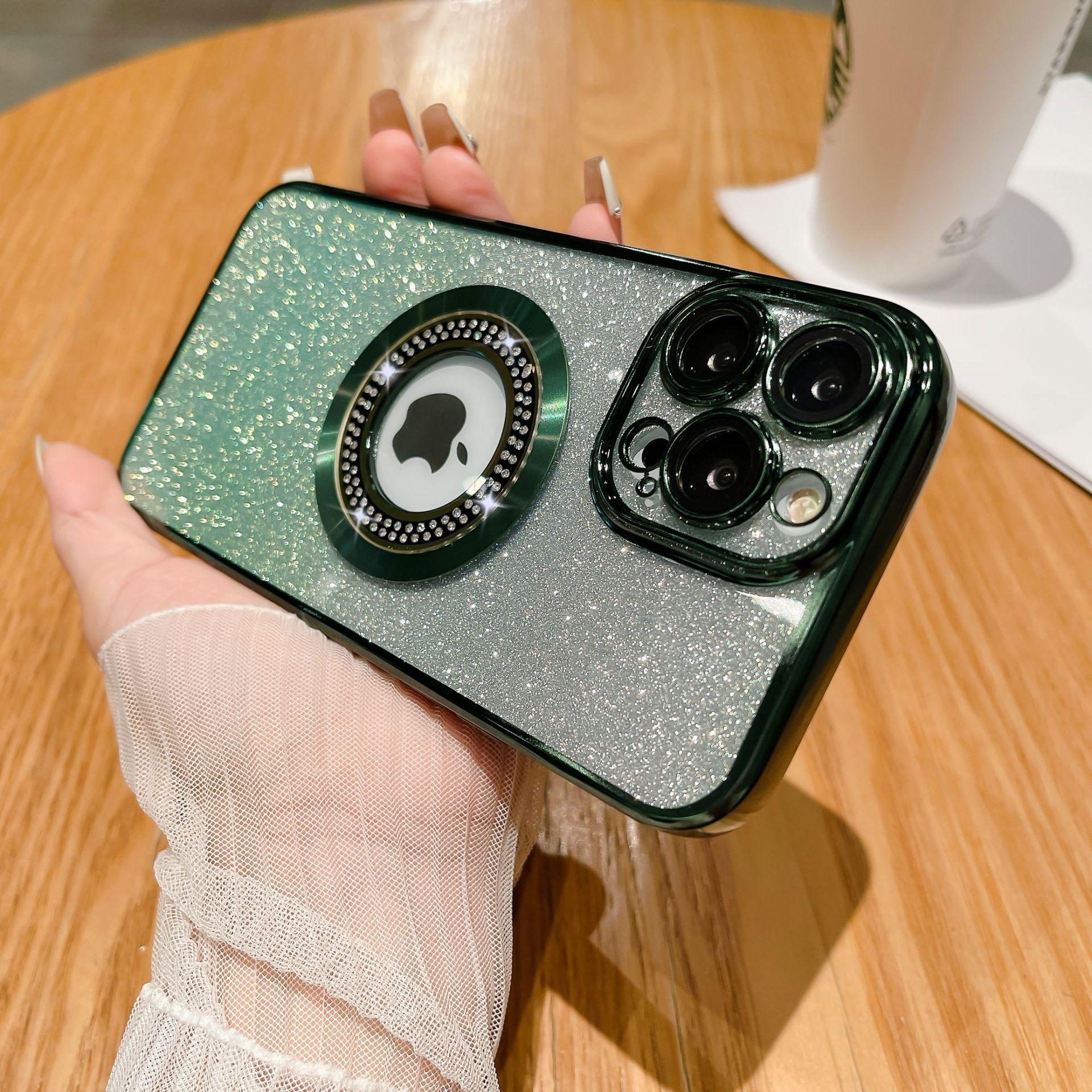 

Электроплакированный магнитный водопоглощающий чехол для телефона с бриллиантовым блеском 16PRO с градиентом 13/14 подходит для iPhone15 iPhone 12