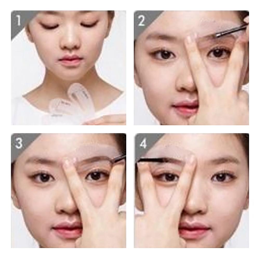 Fashion Casual 3 Pcs/1 Set Durable Eyebrow Assistant Template Drawing Card Brow Make Up Stencil