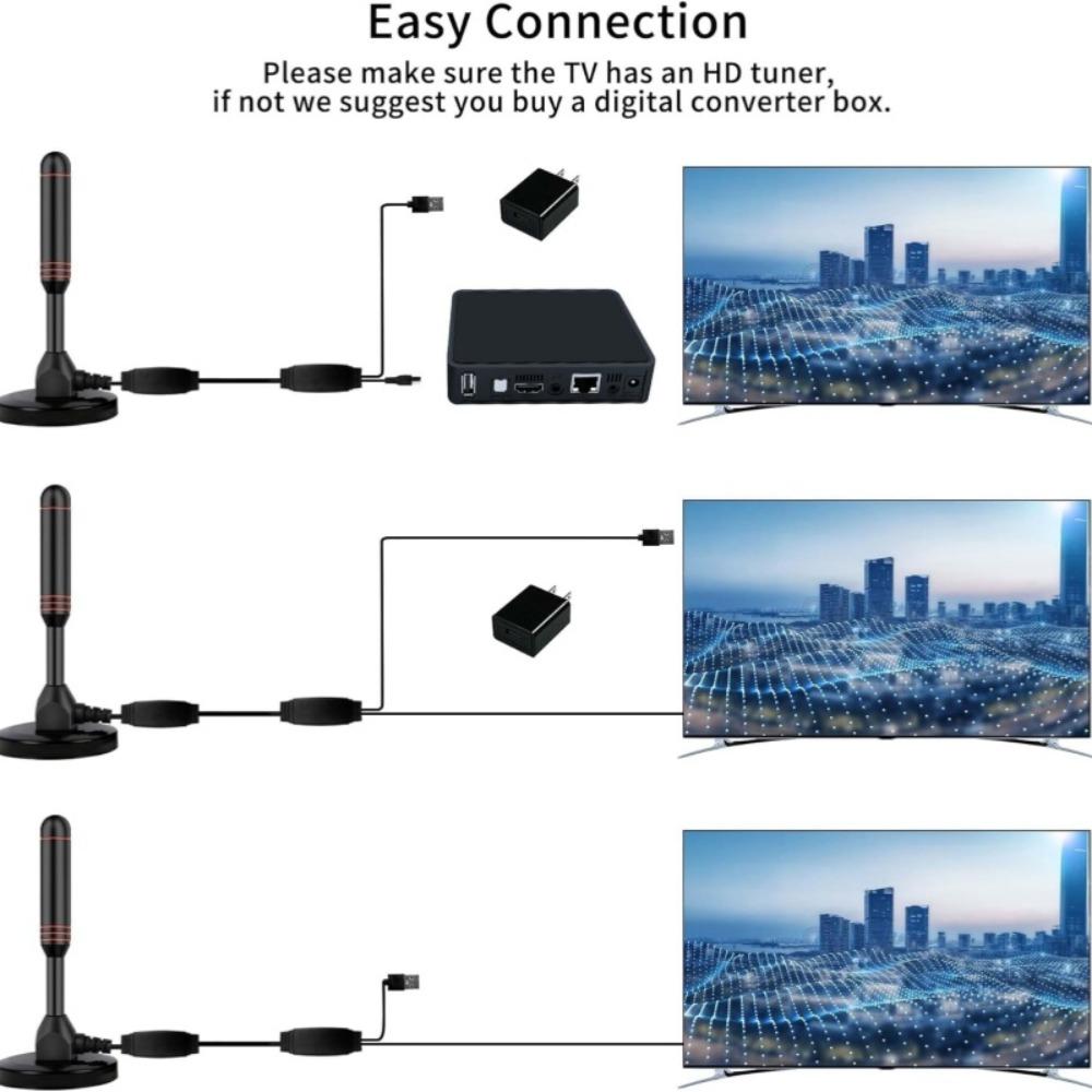 2025 New DTMB Domestic TV Suction Cup Aluminum Antenna with ATSC DVB-T HDTV Signal Amplifier