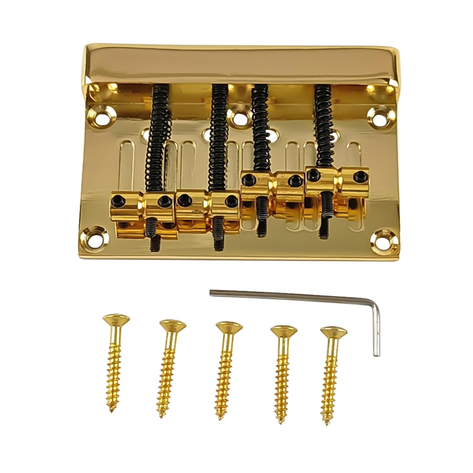

4 Strings Hardtail Bridge, Bass Bridge Saddles 4 Saddles Hardtail Zinc Alloy Tailpiece Electric Bass Bridge Replacements 1 золотой