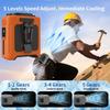 Portable Waist Fan 10000mAh with Power Bank LED Lighting Hanging Neck Fan 5 Speed Strong Airflow Cooling Fan for Outdoor Working