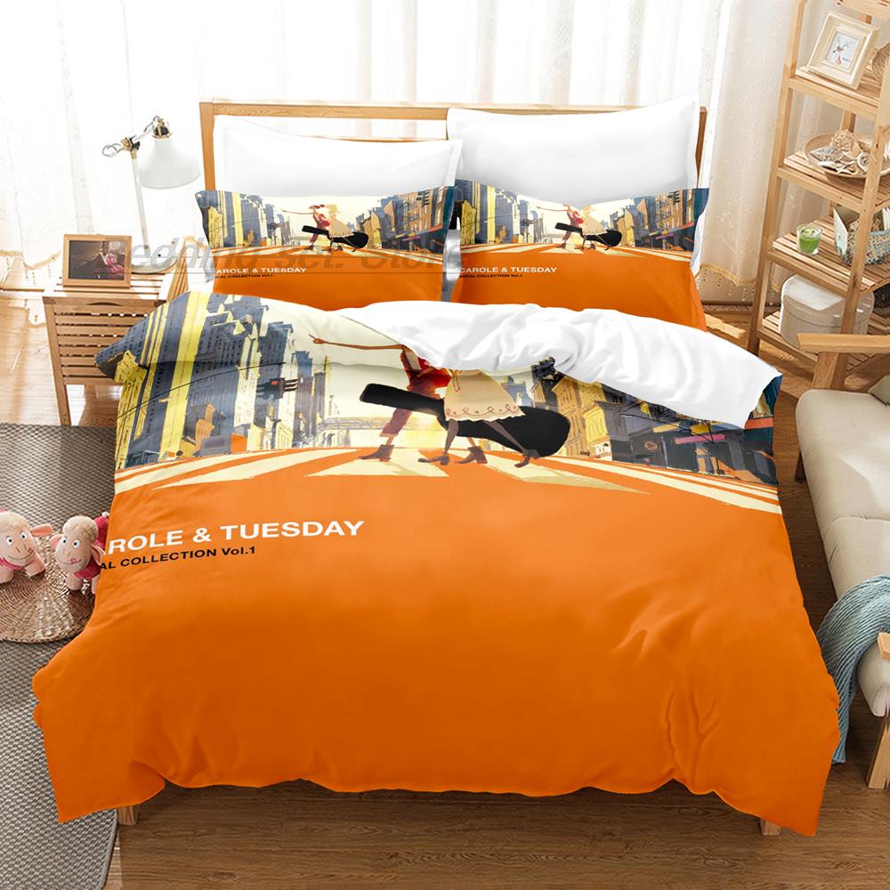 New Carole Tuesday Bedding Set Single Twin Full Queen King Size Bed Set Aldult Kid Bedroom Duvetcover Sets Anime Bed Sheet Set