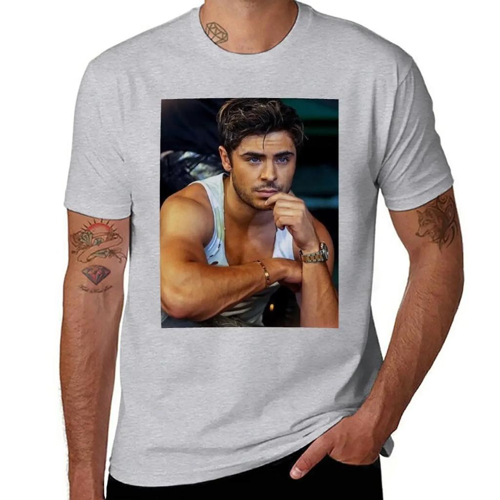 Zac Efron Model T-Shirt heavyweights boys animal print T-shirt men