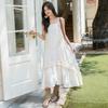 Lazy Vacation Style Neck Dress Women's Summer New Loose Design Sleeveless Long Dress