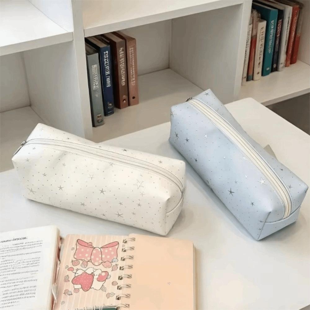 Polka Dot Design Pen Bag Canvas Pencil Case Sweet Stationery Bag  Girls