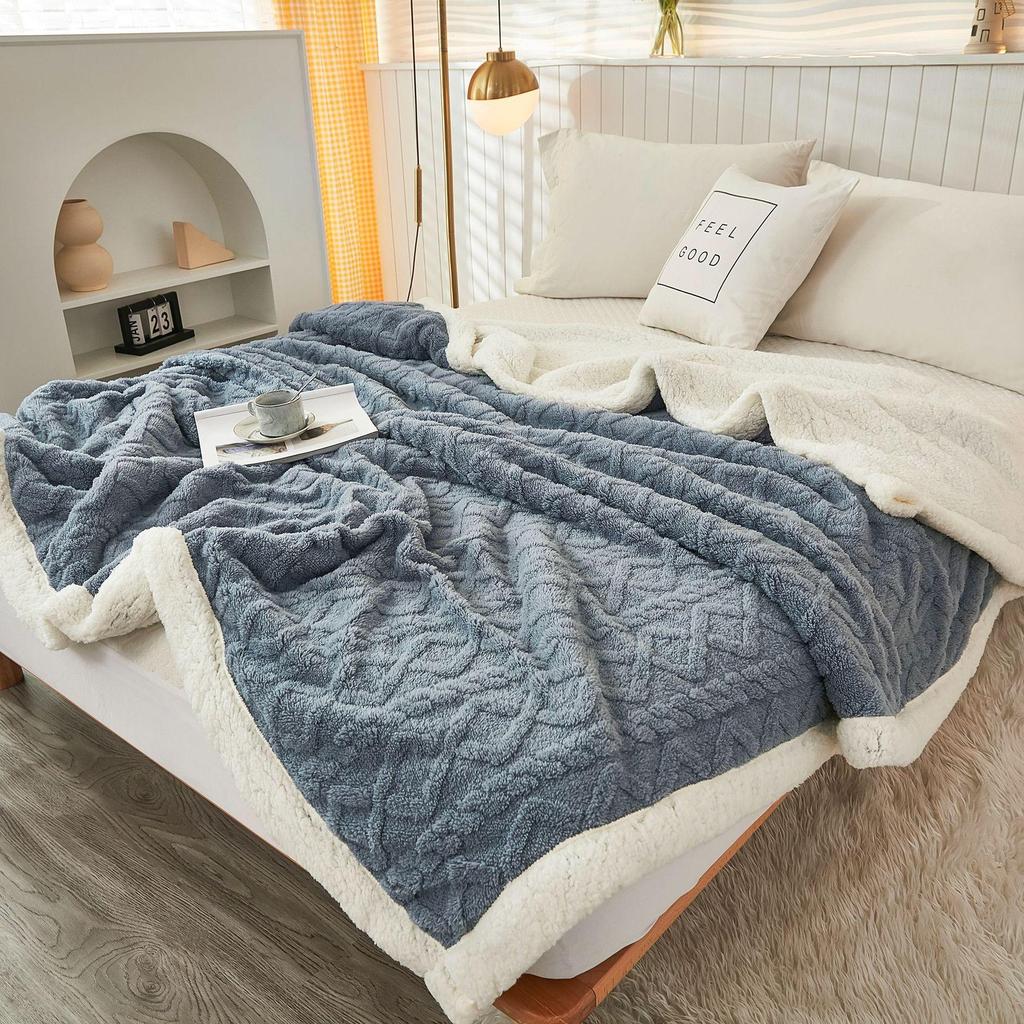 Morse 7 Colors Winter Thick Blankets Warm Wool Blanket Soft Throw On Sofa Cover Bed Cover Double Sided Solid Color Bedspread
