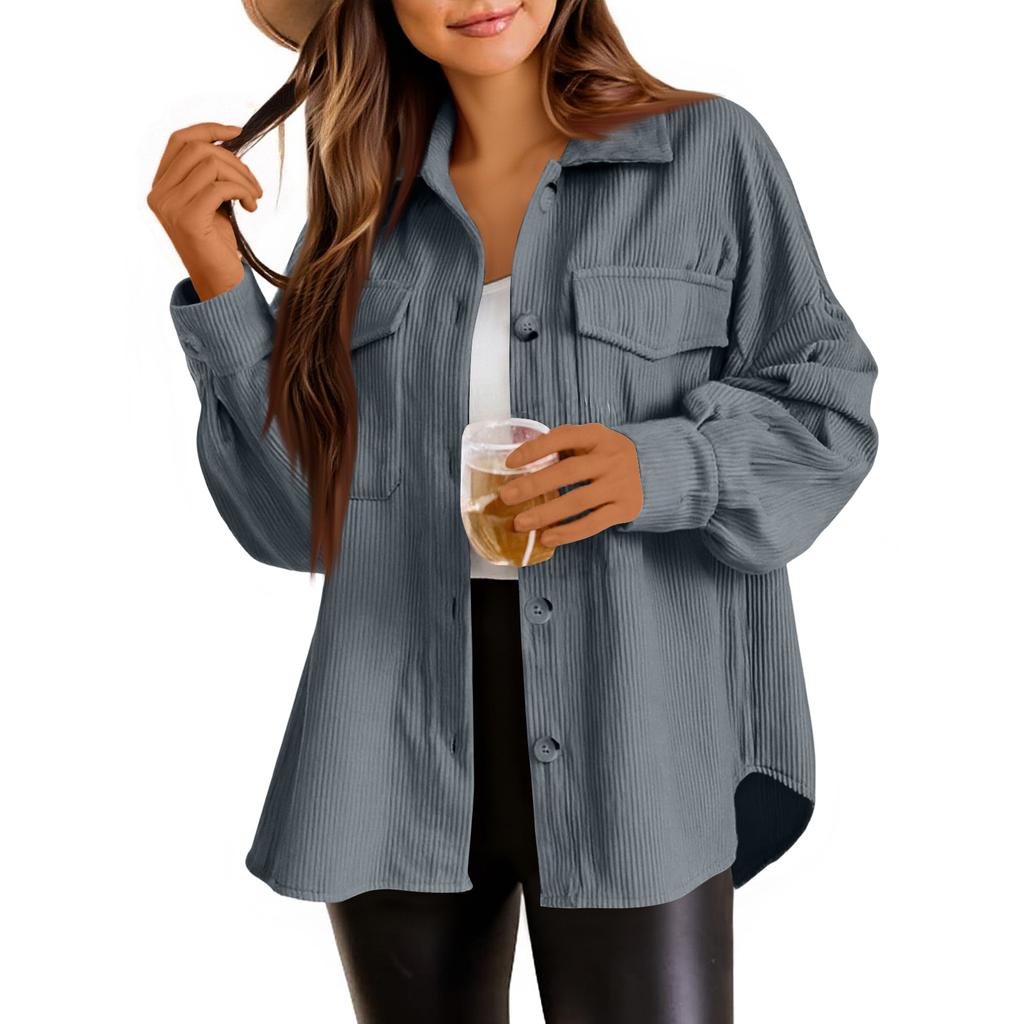Women's Shirt Solid Color Long Sleeved Jacket