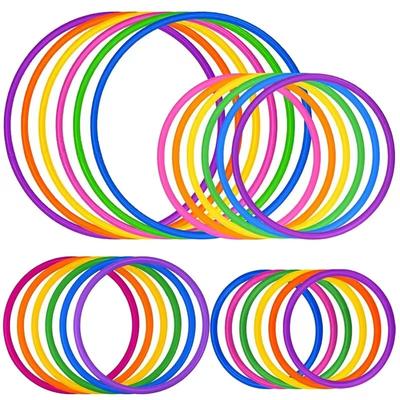 10 pièces Anneaux à lancer en plastique Cible Saut Enfants Jeux d'extérieur pour Fête Saut Jouet de plage Sports Intégration sensorielle Jouets amusants Enfants