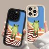 Niedliche Blumen Handyhülle für iPhone 16 Pro Hülle iPhone 13 11 14 15 12 17 Pro Max 16E XR 7 8 Plus SE Cartoon Frosch Hülle
