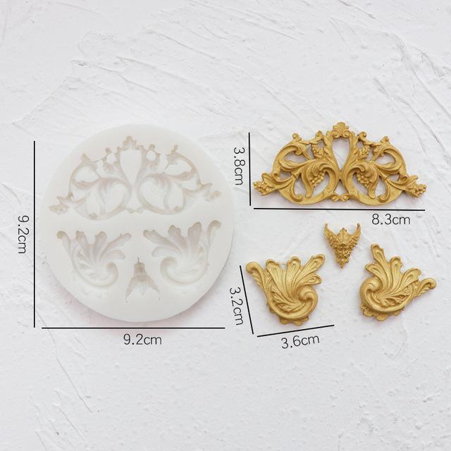 Blomsterranke Relief Silikonformer DIY Kakekant Fondant Kakedekoreringsverktøy Sugarcraft Sjokolade Leire Godteriformer