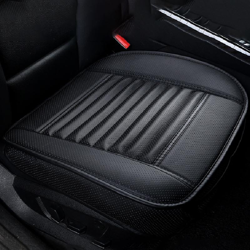 Car Seat Cover PU Leather Cushion All Season Universal Anti Slip Breathable And Easy To Clean Black Front Seat Protective Cove