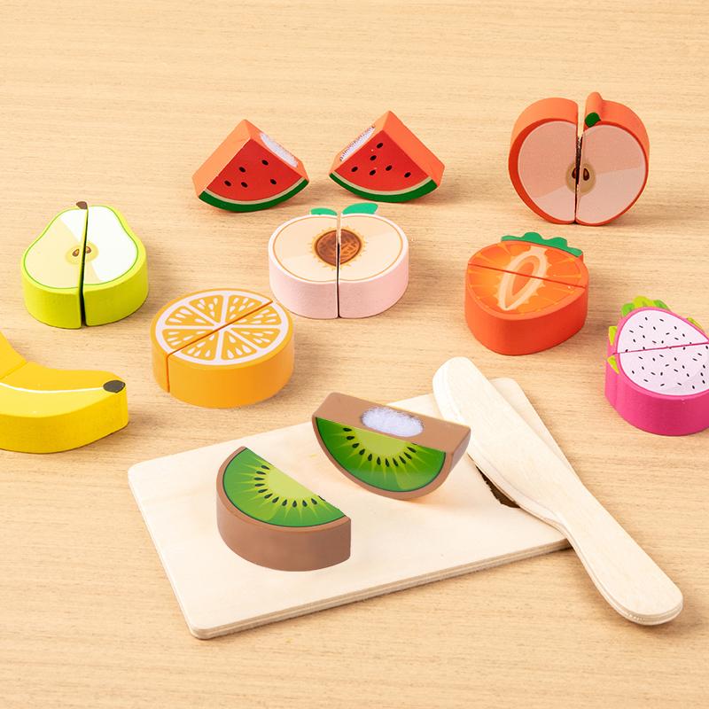 Children's Kitchen Cooking Set Wooden Simulation Cutting Fruits Vegetables Food Toy Pretend Play Educational Toys for Children