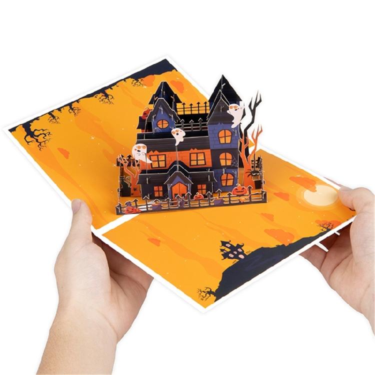 Halloween 3D Spiders Castles Card Mysterious 3D Halloween Spiders Castles Greeting Card Unique Surprise Card Charm