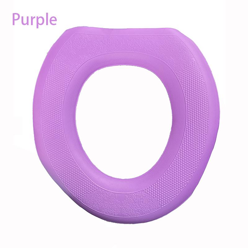 

Мягкий чехол на сиденье унитаза Waterpoof, моющийся коврик для туалета в ванной комнате, коврик O-образной формы фиолетовый