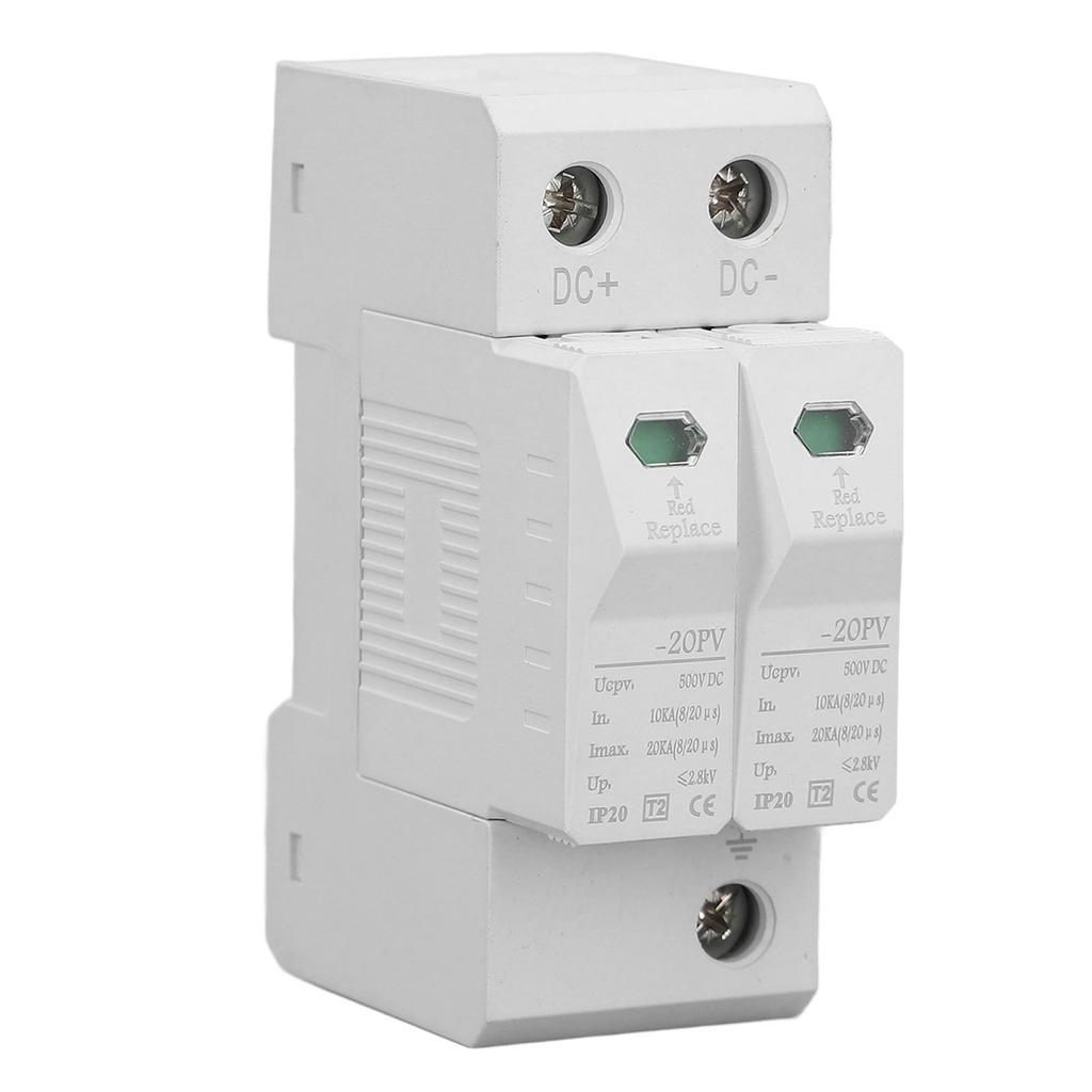 DC Surge Protector Photovoltaic 2P Rail Mount 20KA DC500V Low Voltage Surge Arrester Device