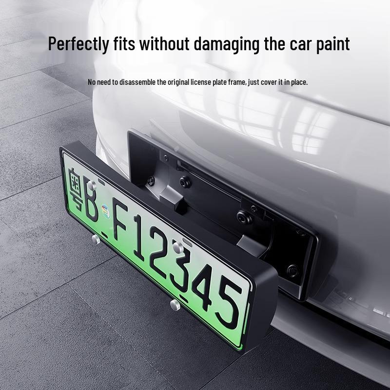 Tesla Model 3/Y Kennzeichenhalterahmen - Neue Version, Halterung mit vollem Schutz