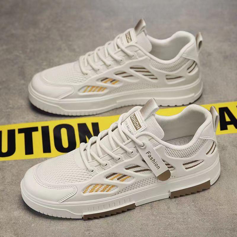 New men's shoes mesh white shoes student moral training board shoes trend fashion casual shoes soft sole sports shoes running shoes