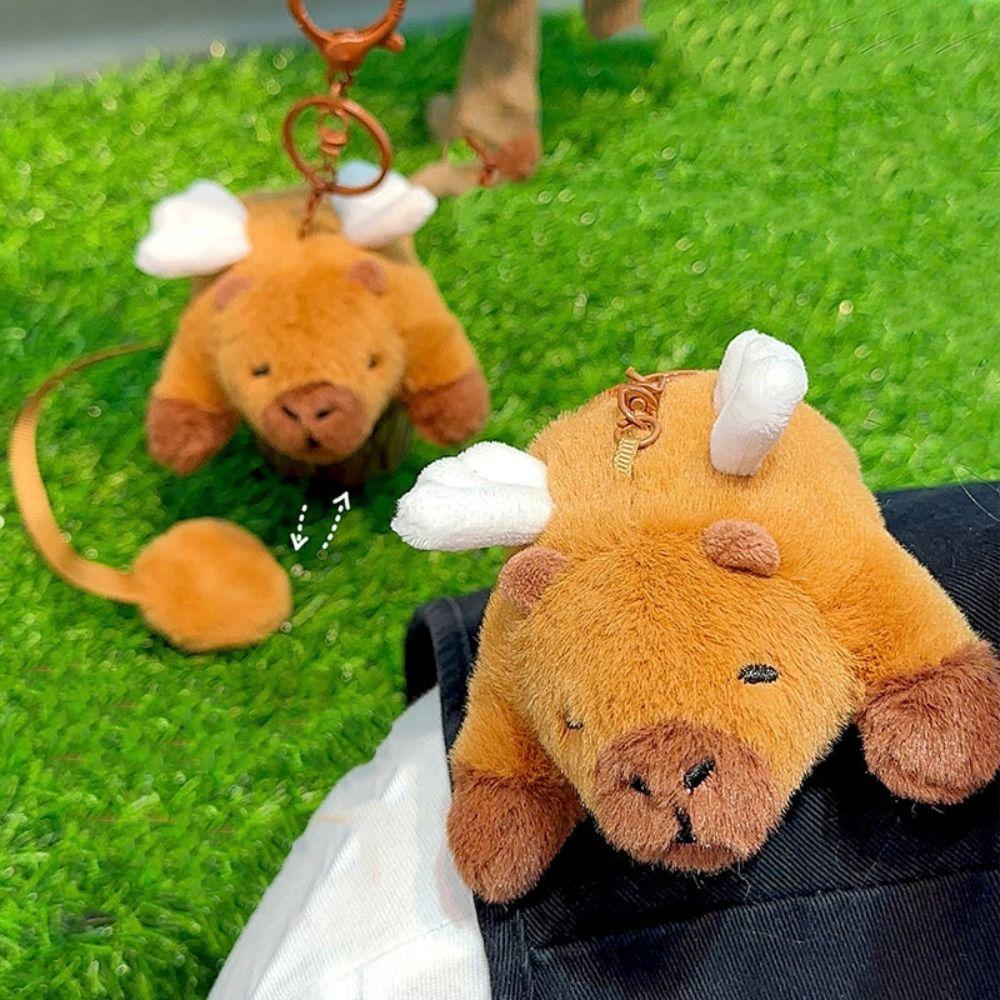Simulation Capybara Capybara Plush Keyring Cloth Doll Capybara Plushie Keychain  Birthday Gift
