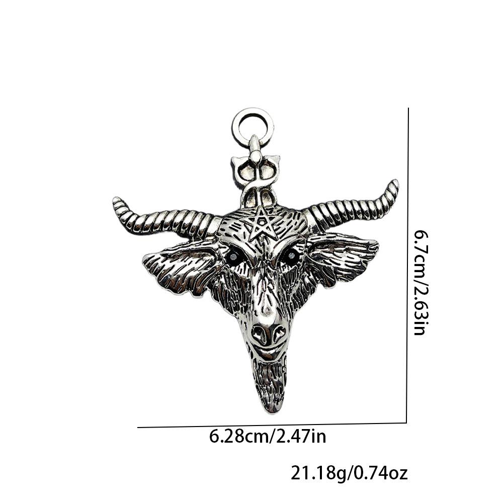 Men s Punk Hip Hop Bull Head Pendant Necklace - Retro Alloy Sweater Chain Accessories серебряный