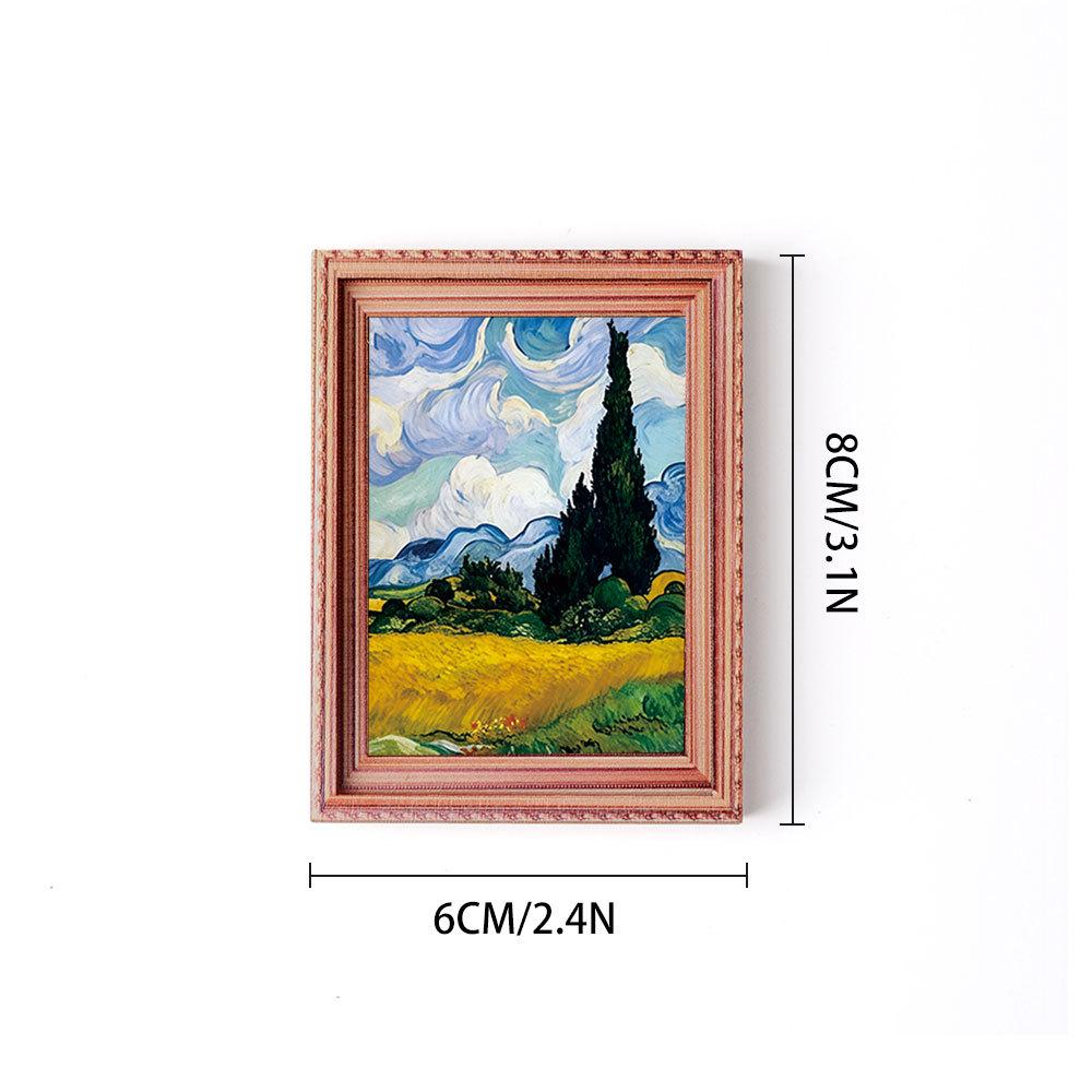 Van Gogh 3D Wooden Magnetic Stickers: Home Decor, Photo Frame Poster, Refrigerator Magnet Set