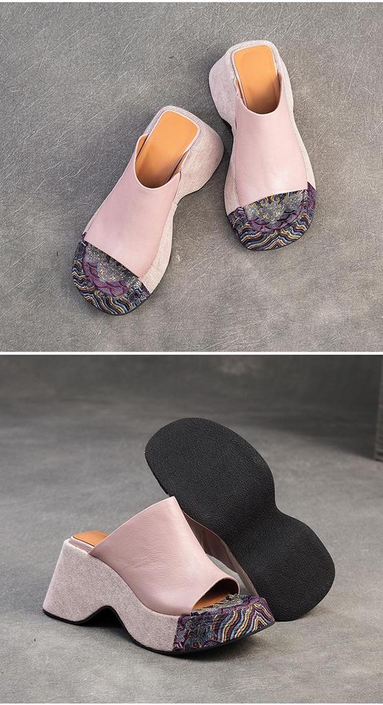 2024 Summer Women's Peep-toe Wedge Heel Slippers - Stylish Thick-soled, Height-increasing, Versatile Outdoor Footwear