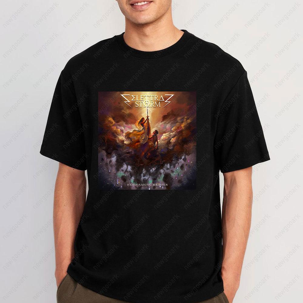 New Album Evertale Tshirt ELETTRA STORM Power Metal Band Graphic T Shirts Woman Man Heavy Metal Style Cotton Shortsleev