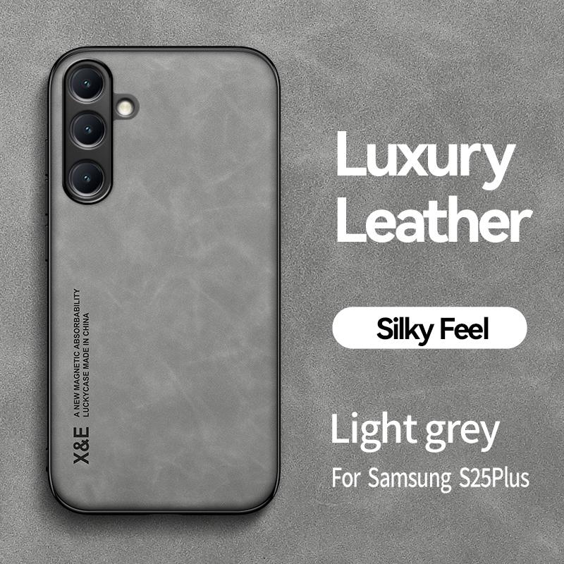 For Samsung Galaxy S25+ S25 Plus Magnetic Case Matte Leather Cover Galaxy S25 Ultra Camera Shell Shockproof Fundas Galaxy S24 FE