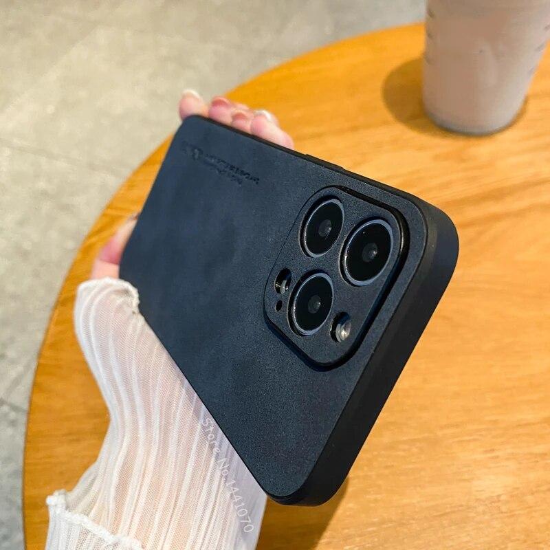 Cases For IPhone 15 Plus Sheepskin Lamb Leather Phone Case For Apple 15 Pro 15 Pro Max 14 13 12 11 8 7 6 Plus Slim Shockproof Phone Cover