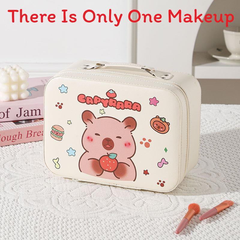 Cute Cartoon Makeup Bag With Large Capacity And Mirror For Daily Travel And Gift
