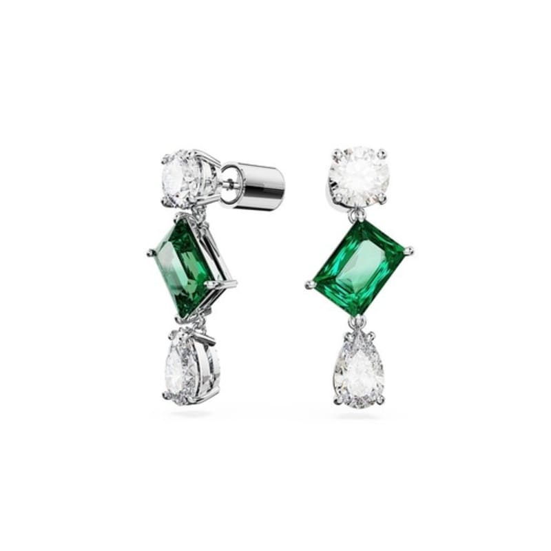 Mesmera Green Rhodium Drop Earrings 5665878