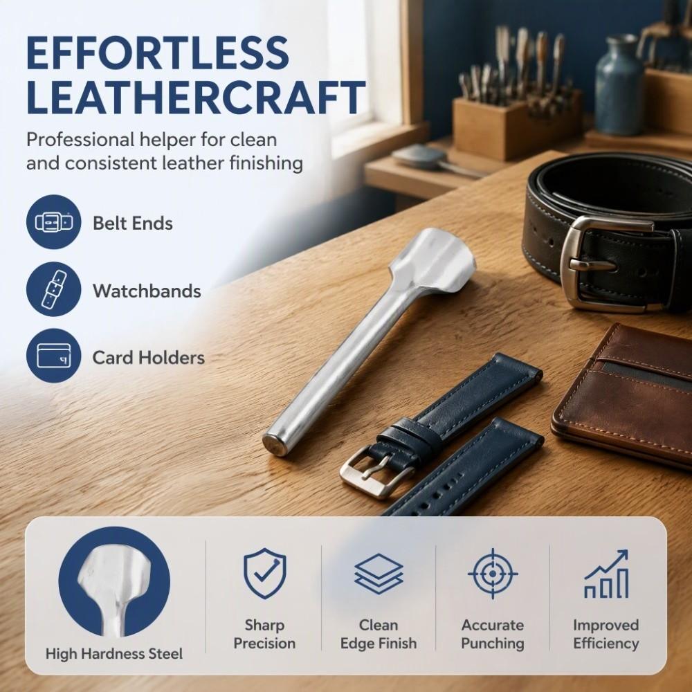 20mm Size Leather Punch Tool Strap End Design Half Round Punch Strap End Cutter  For Wallet Making
