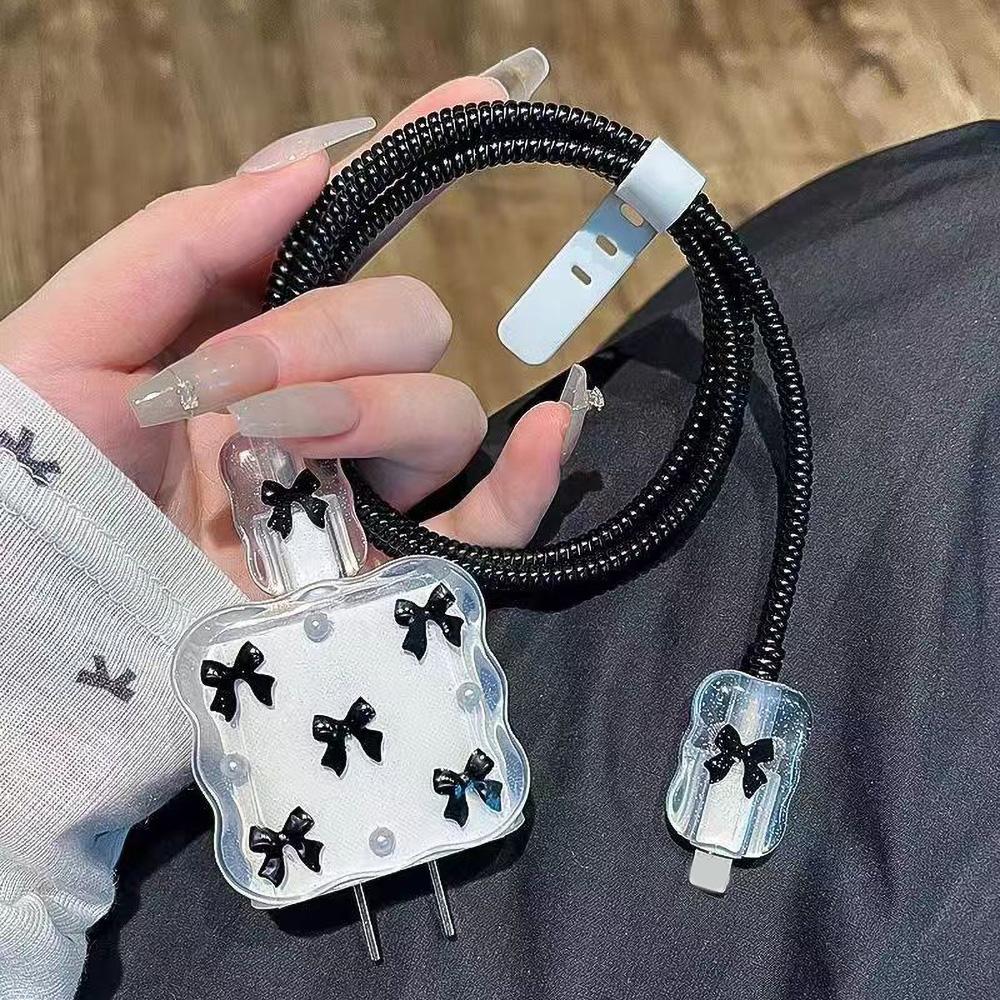 Geeignet für Apple Datenkabel Schutzhülle Ladegerät 20W Schnellladung bruchsicher Kabelaufwickler Niedliches Blume Tier Fortgeschritten