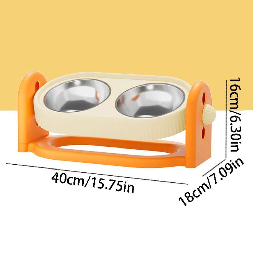 Rotatable Pet High Footed Bowl Double Bowls Adjustable Height Elevated Pet Feeder Bowl Stable Detachable Pet Food Dispenser