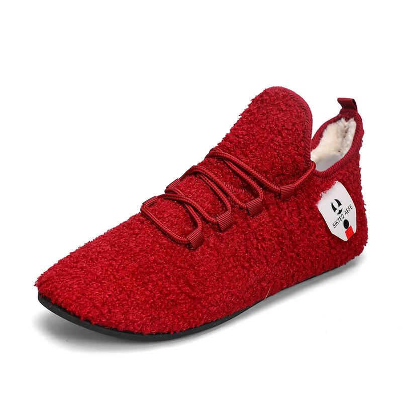 YRZL Winter Cotton Shoes Men Warm Slip on Lightweight Winter Slippers Men Plush Indoor Home Cotton Loafers Men Warm Shoes 39