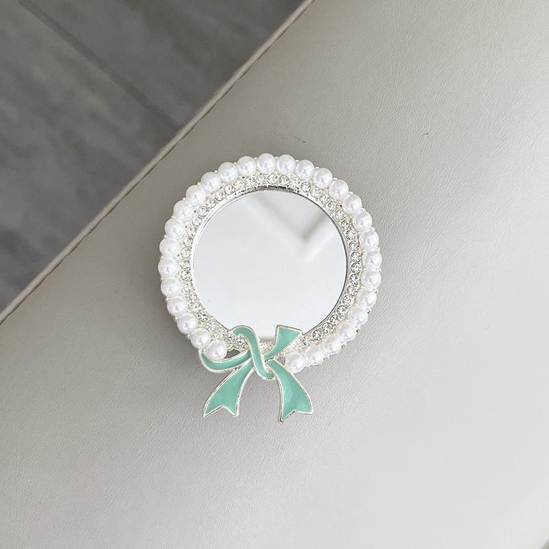 Mobile Phone Airbag Bracket Wind Paste Retractable Lazy Portable Makeup Mirror Bear Rhinestone Bow Tie