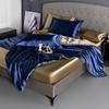 Summer double-sided ice silk mattress four-piece set silky smooth and cool silk three-piece set bed sheet quilt cover light luxury bedding cool
