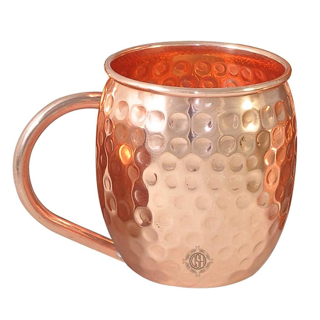 Pure Copper Hammered Design Water Drinking Moscow Mule Mug Cup, Best for Restaurant, Ware Bar, Vodka, Wine, Home Decor Gift Drinkware