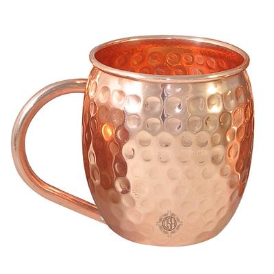 Caneca de cobre puro martelado com design para beber água Moscow Mule, melhor para restaurante, bar, vodka, vinho, decoração para casa, presente, utensílios para bebidas