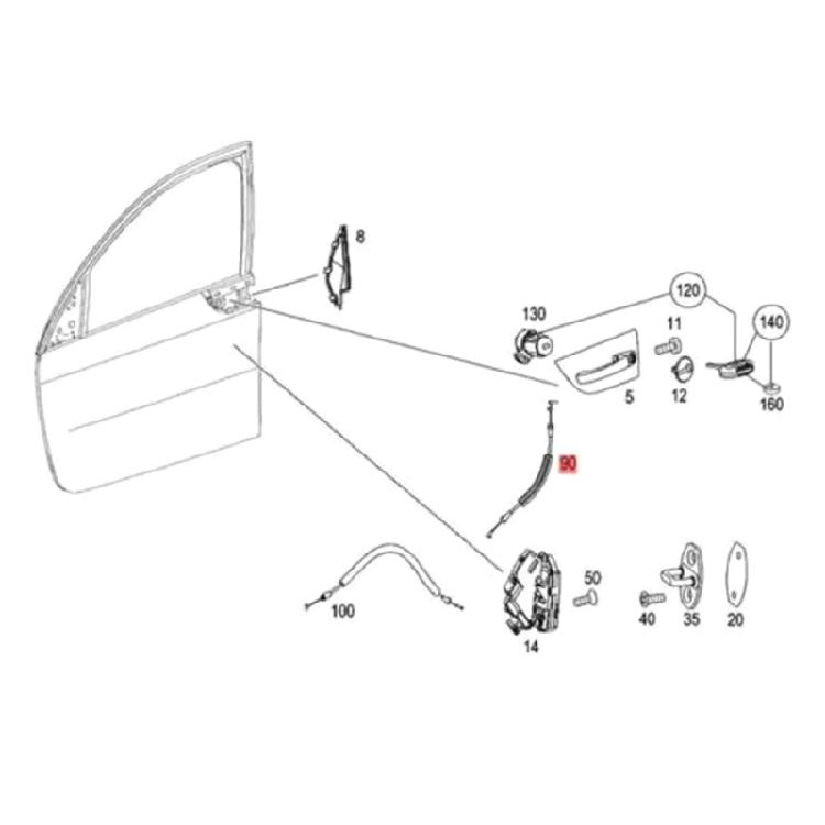 Car Front Exterior Door Handle Cable A4547230169 4547230169 Car Accessories