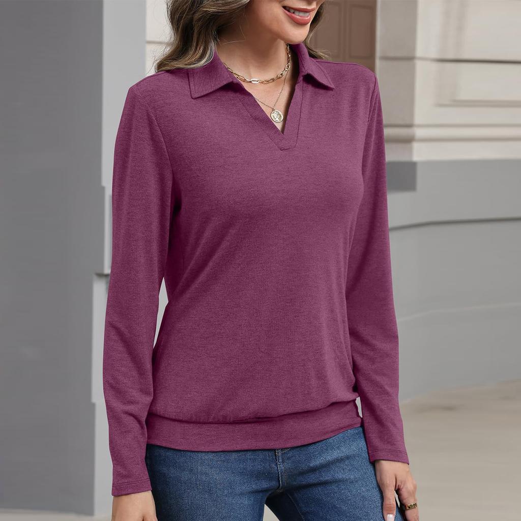 Women's Solid-color Fashionable Long-sleeved Top